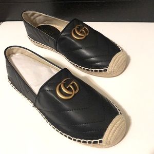 Gucci Leather Espadrilles with double G 37/7